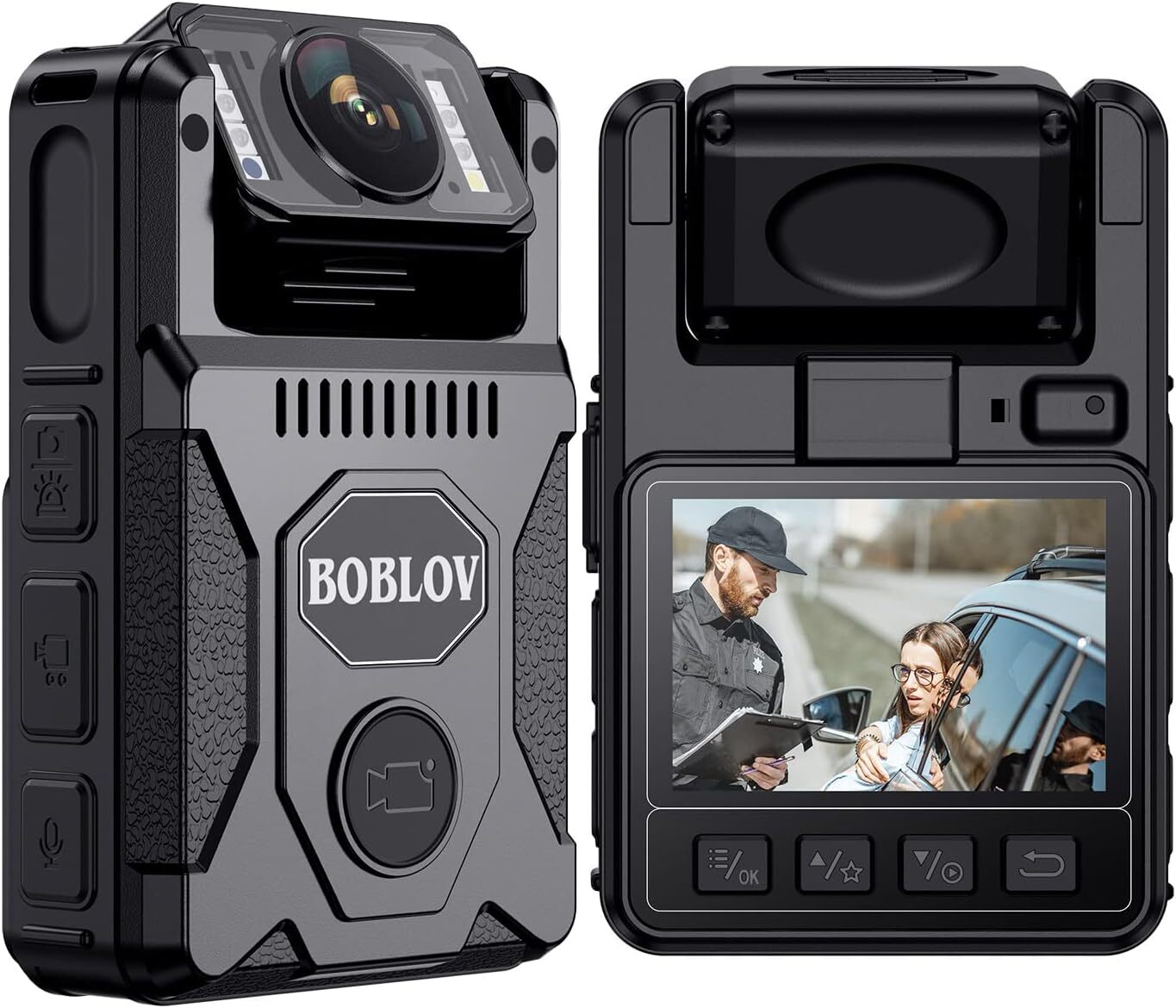 BOBLOV M7 128GB GPS Body Camera with Audio 180° Rotate Camera  Police Camcorder