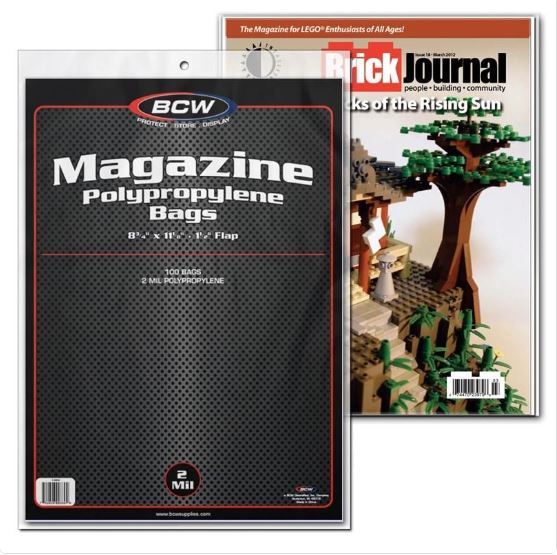 (100 Count Pack) BCW Magazine Storage Bags Acid Free Archival Safe Protection