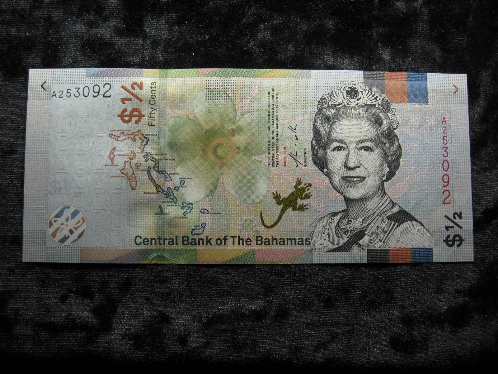 UNC old world currency note BAHAMAS 50 cents 2019 TBB#348a "Sister Sarah" #92