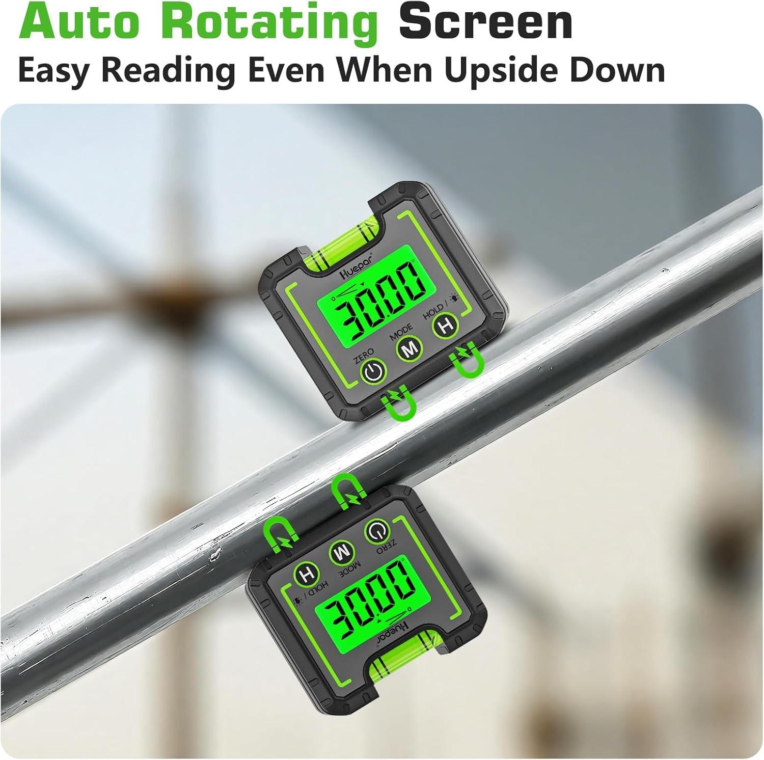 Compact Inclinometer with Backlit Display & Hold Function for Easy Measurements