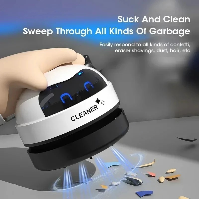 Portable Mini Desk Table Vacuum Cleaner Cute Desktop Dust Sweeper