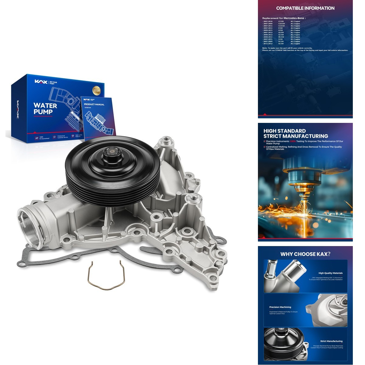 KAX Engine Water Pump For Mercedes-Benz Mercedes-Benz S550, GL450, E550 AW6235