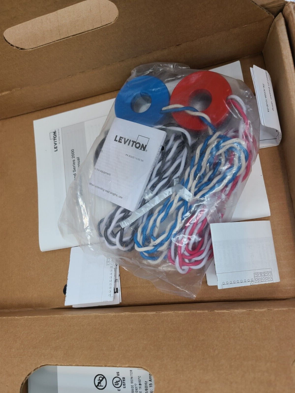 Leviton 2K208-1SW Series 2000 Indoor Usage Meter 3 Solid Core CTs 480V 100A