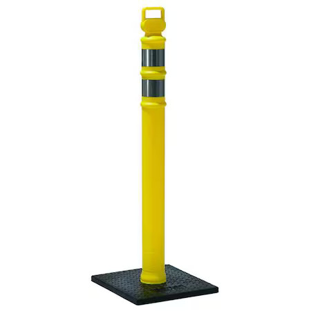 Zoro Select 03-747Yrbc Delineator Post With Base, Polyethylene, 45 In H,,