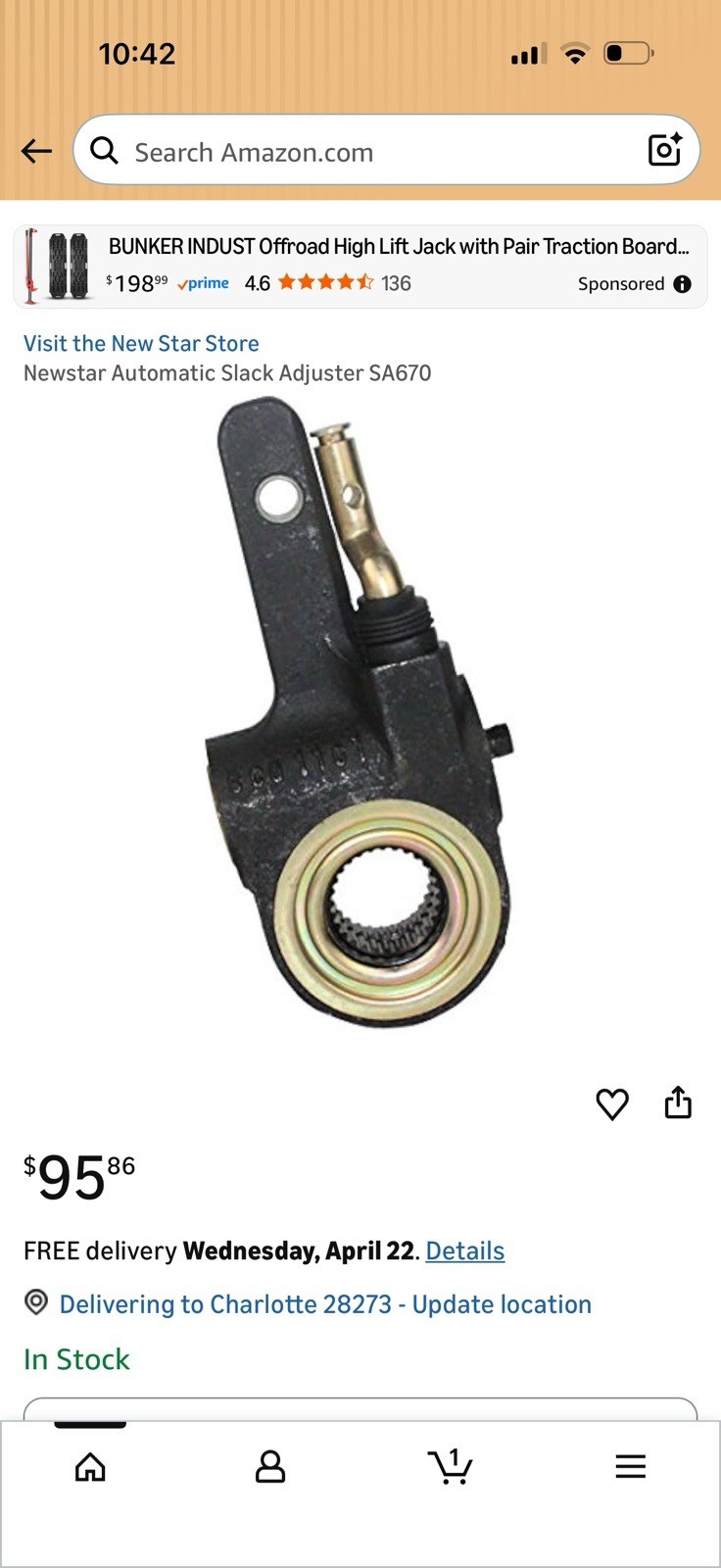 Newstar SA670 Automatic Slack Adjuster - Fits Mack - Replaces Haldex 40010143