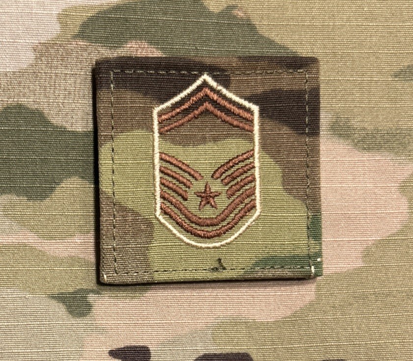 US Air Force SMSGT/E8 Rank OCP w/ Hook Senior Master Sergeant USAF