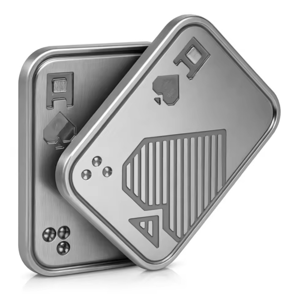 Adult & Kids Metal Fidget Toys_Poker Push Card Slider Stress & Anxiety Reliever