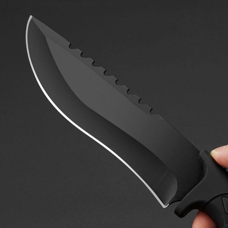 Outdoor Fixed Blade Survival Knife – Full Tang, Stonewashed, With Sheath