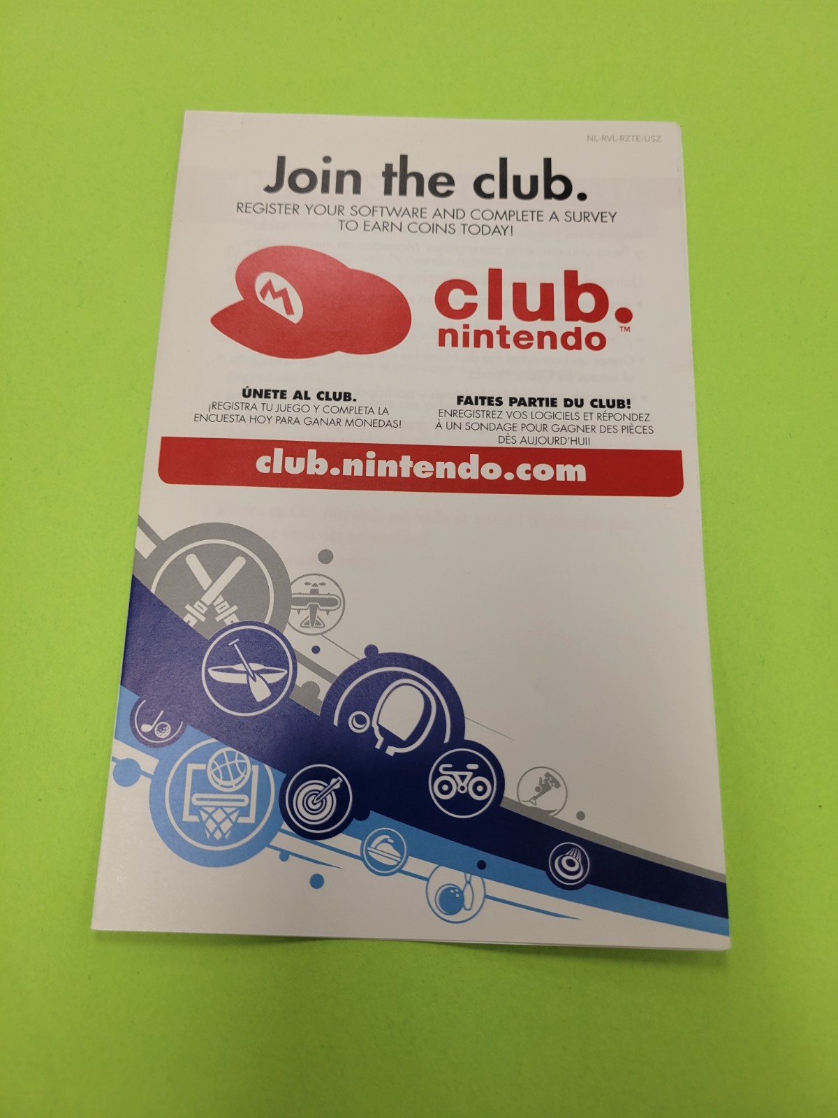 Nintendo Club Wii INSERT ONLY Authentic
