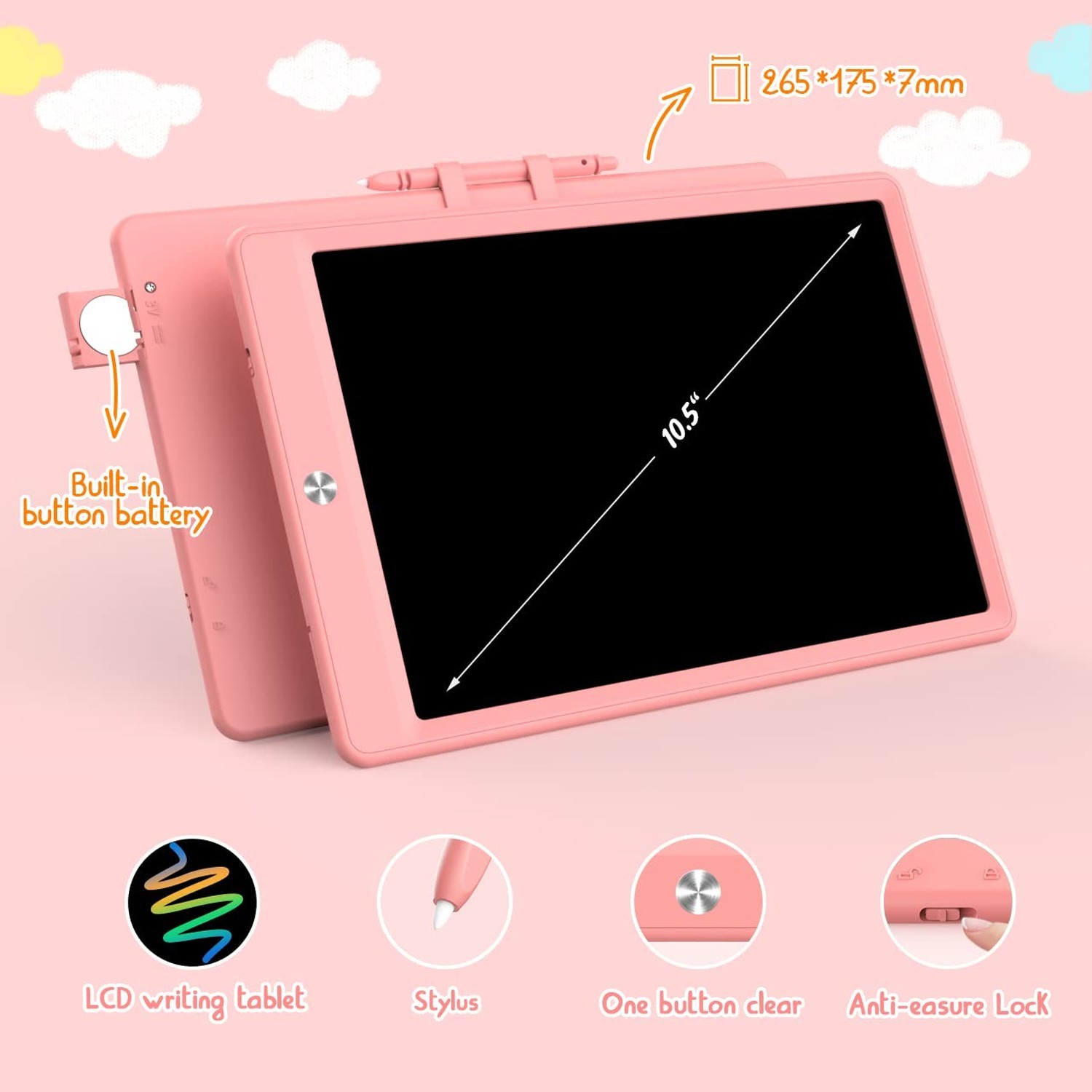 LCD Writing Tablet Doodle Board, Colorful Drawing Pad, Electronic Drawing Tab...