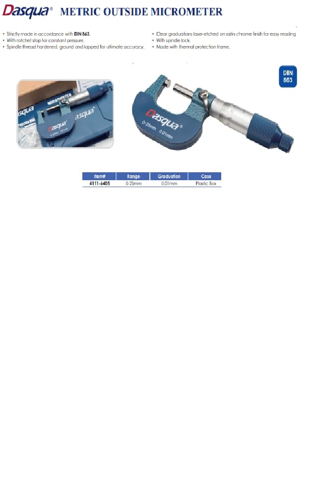 4111-6405 0-25Mm Outside Micrometer