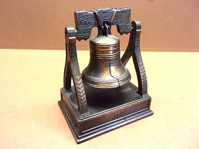 Bronze Replica Liberty Bell Miniature Die Cast Pencil Sharpener Pass & Stow 1753