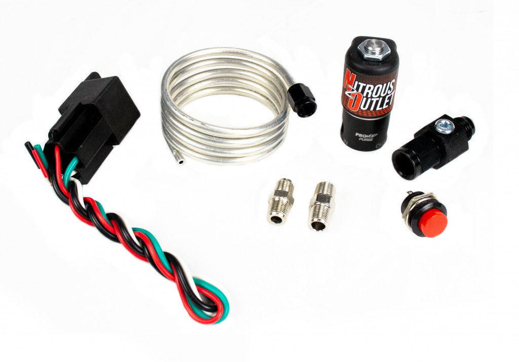 00-62000 Nitrous Outlet -4 AN Purge Kit, Solenoid, 3' Aluminum Line Hose, Relay
