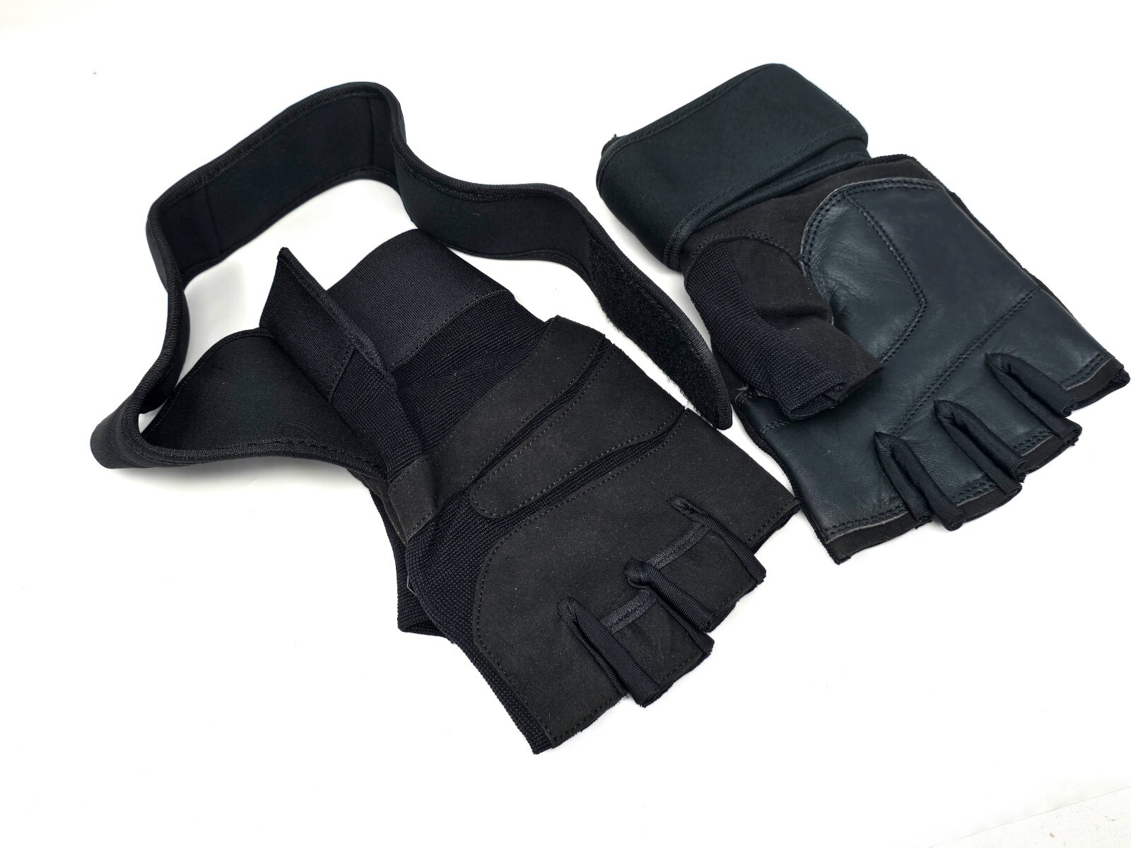 Weight Lifting XL Leather Padded Gym Gloves Fitness Training Long Wrist Wrap
