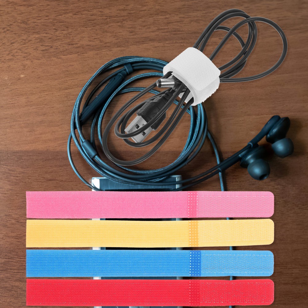 50Pcs Durable Polyester Cable Ties Hook and Loop Cord Keeper for Appliances