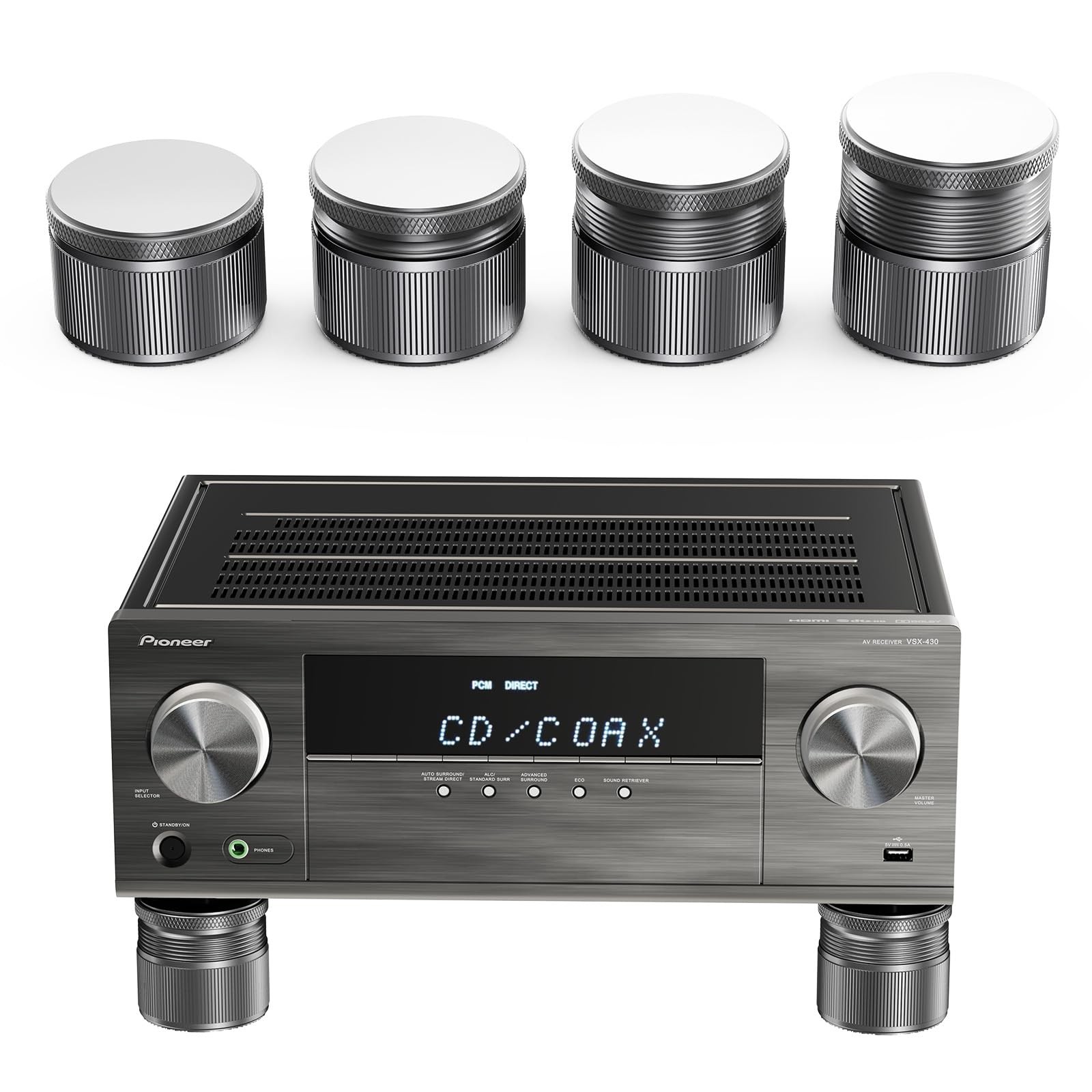 Adjustable Speaker Isolation Feet,4 Pack - Height Adjustable 0.9-1.5 Inch Vib