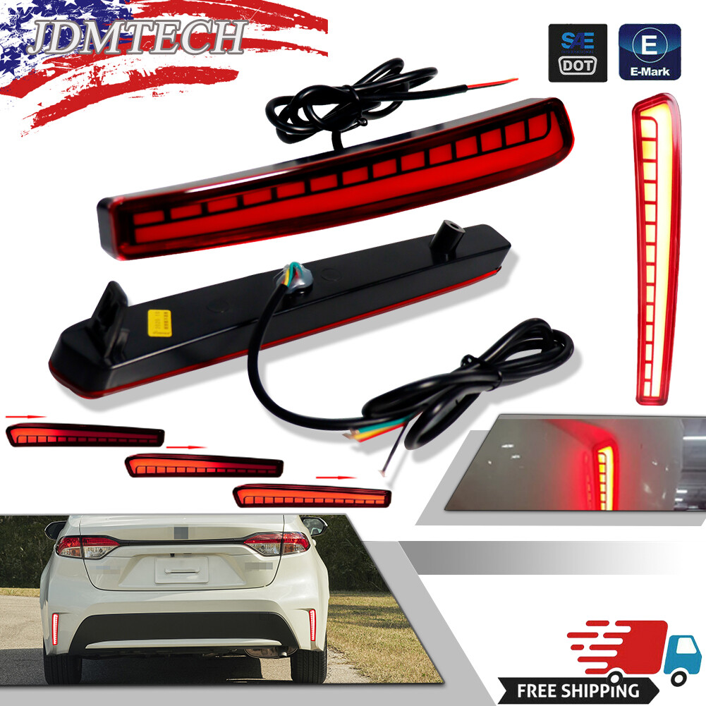 2x Rear Bumper LED Tail Brake Lights Fog Lamp For Toyota Corolla 2020-2024 L/XLE