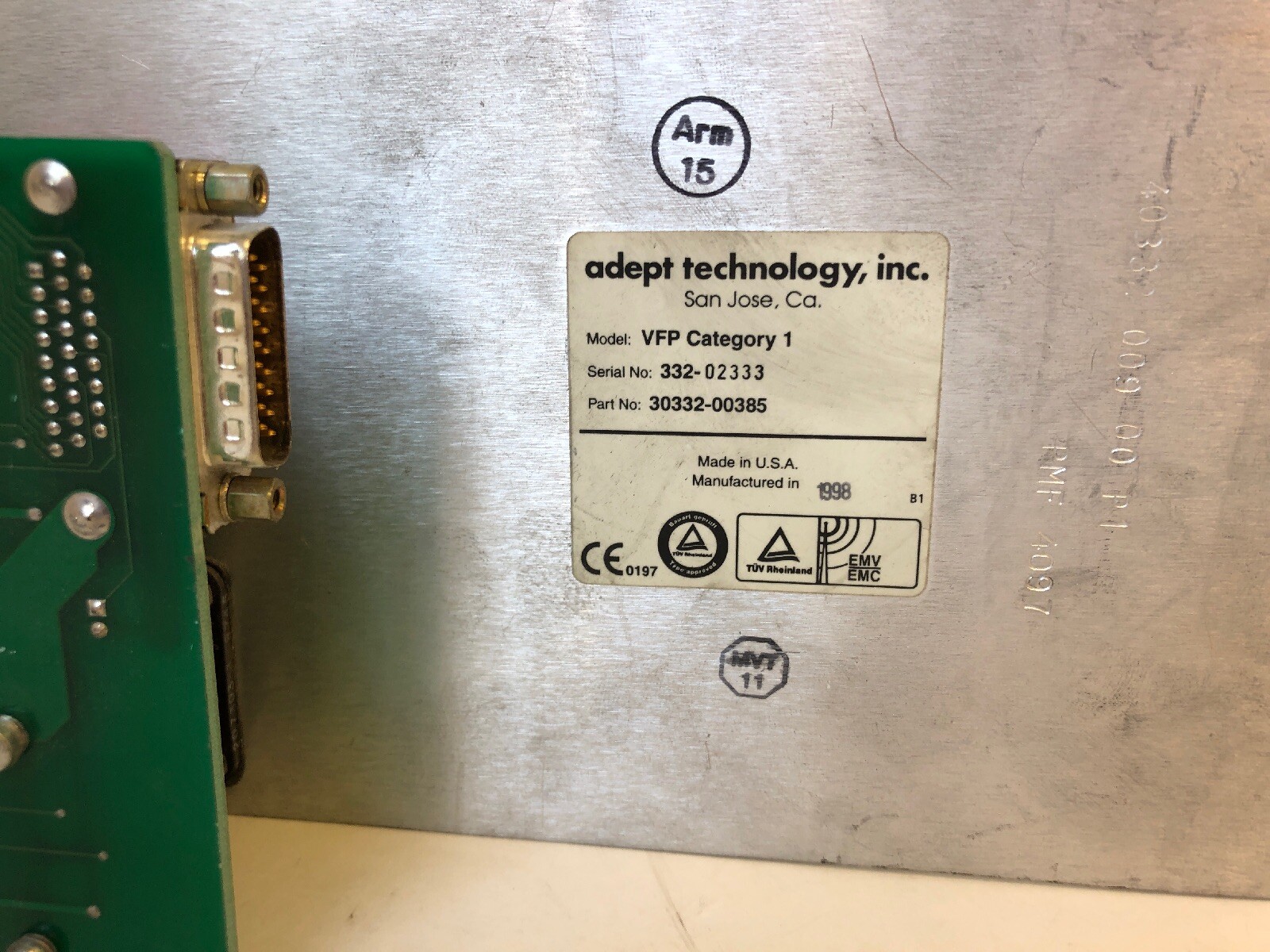 Adept Technology VFP Category 1 Control Panel Assembly 30332-00385 *Warranty*