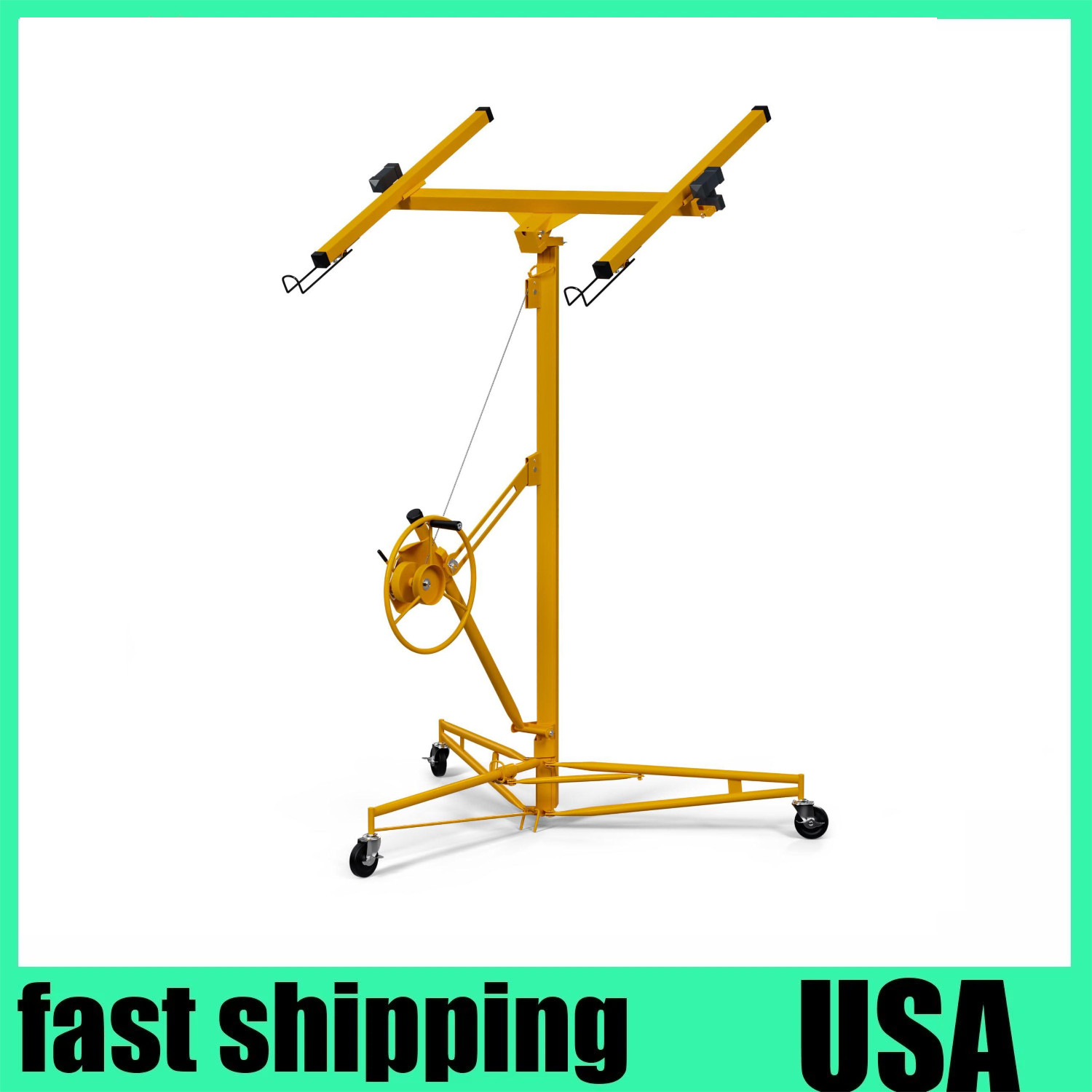16' Drywall Lift Plasterboard Sheetrock Hoist Lifter Carrier Safety Lock 150lbs