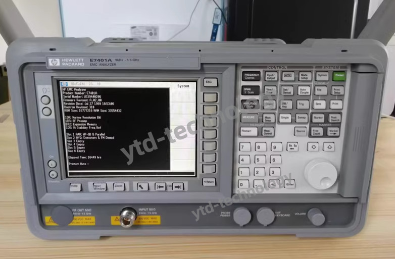 HP/Keysight/Agilent E7401A EMC Analyzer 9kHz to 1.5GHz Spectrum Analyzer、-