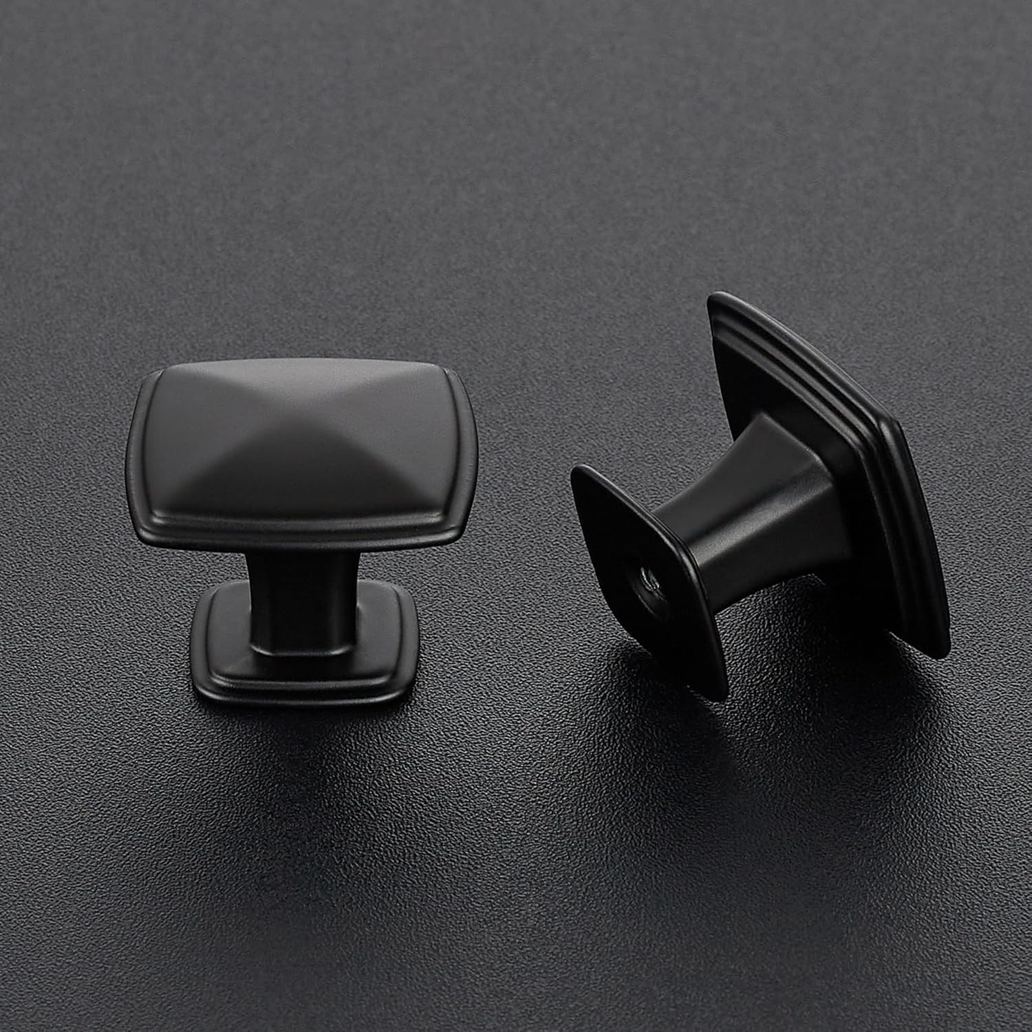 JOY DECOR 10 Pack Black Square Cabinet Knobs - Single 10 Pack, Matte