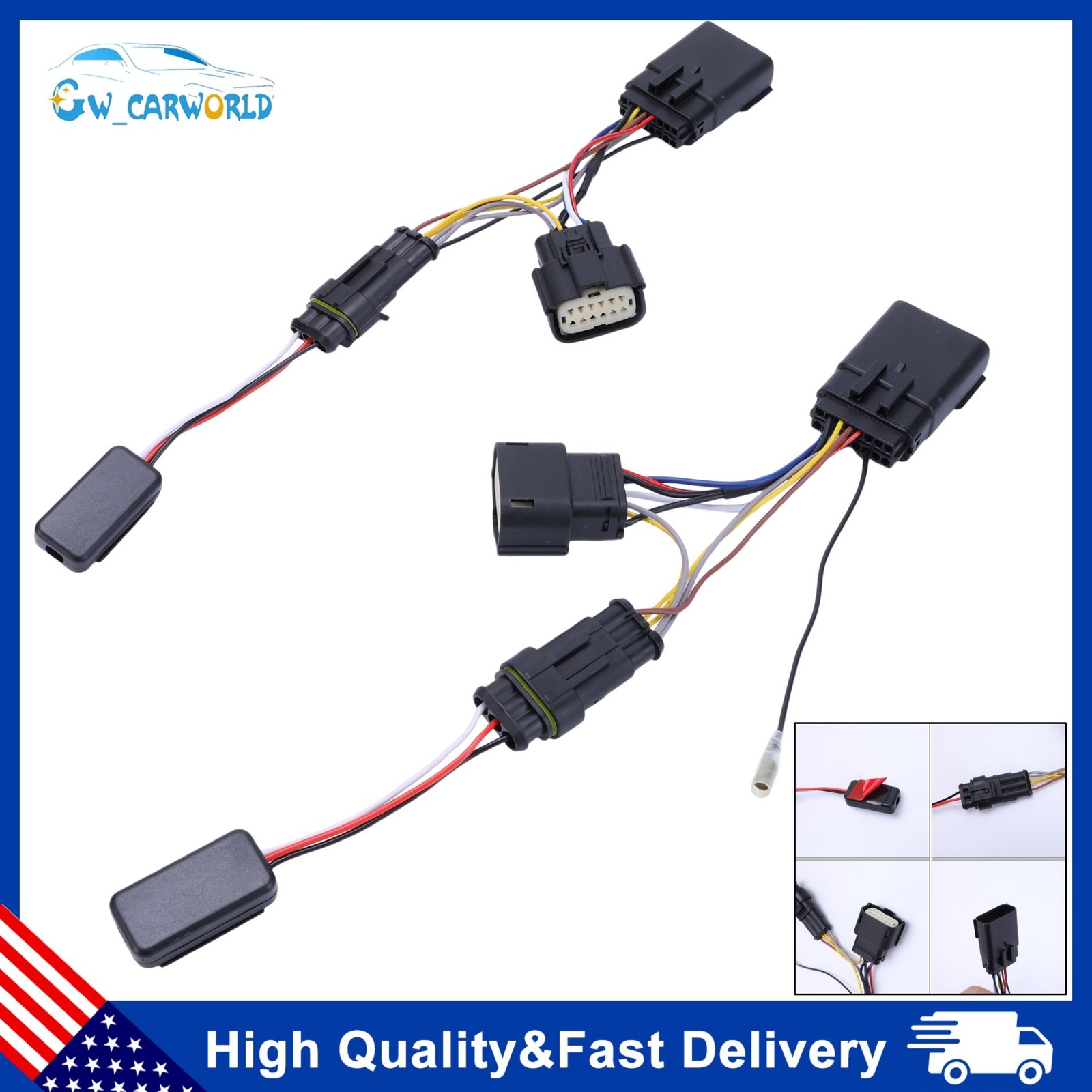 LED Headlight Conversion Wire Harness Kit for 2019-2024 Ram 2500 3500 4500 5500