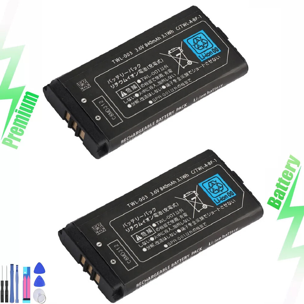 2PCS For Nintendo DSi Console TWL-001 Replacement Battery TWL-003 Tool