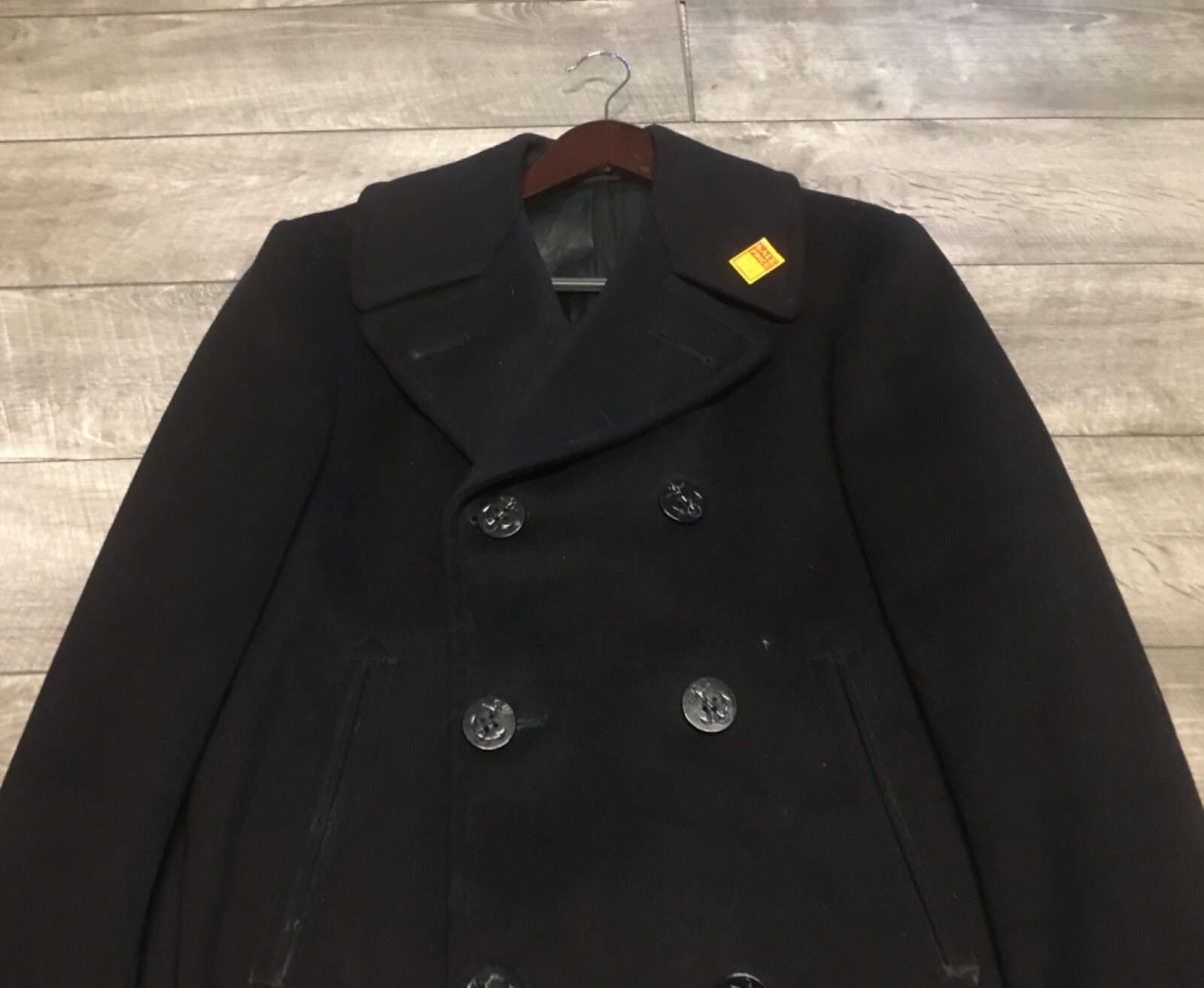 Vintage Vietnam NAM Era Navy Peacoat Overcoat Trench Mens Jacket Size 36 1970’s