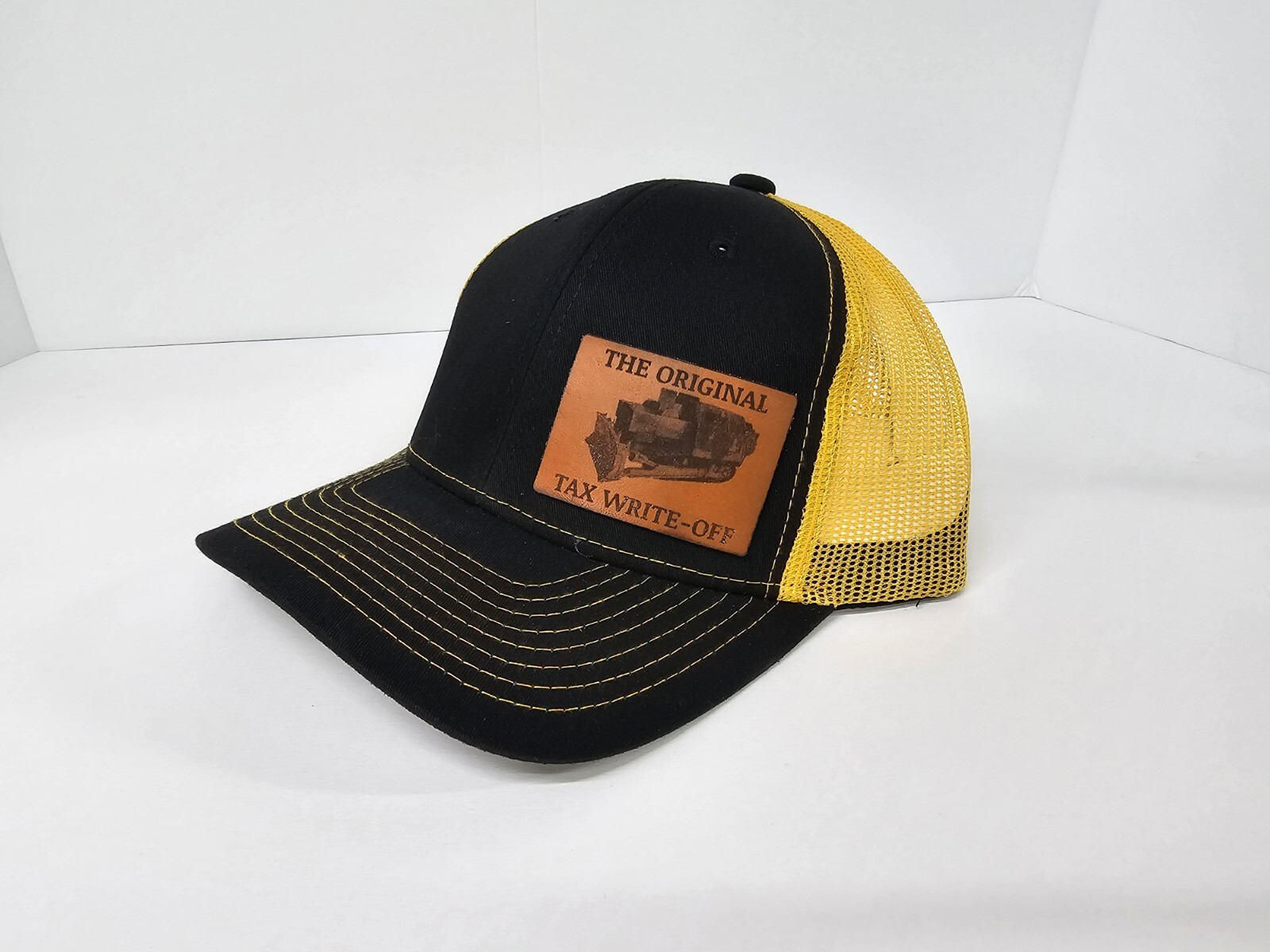 Killdozer - Custom Leather Patch Hat, Mesh Back, Richardson Style, Snap Back