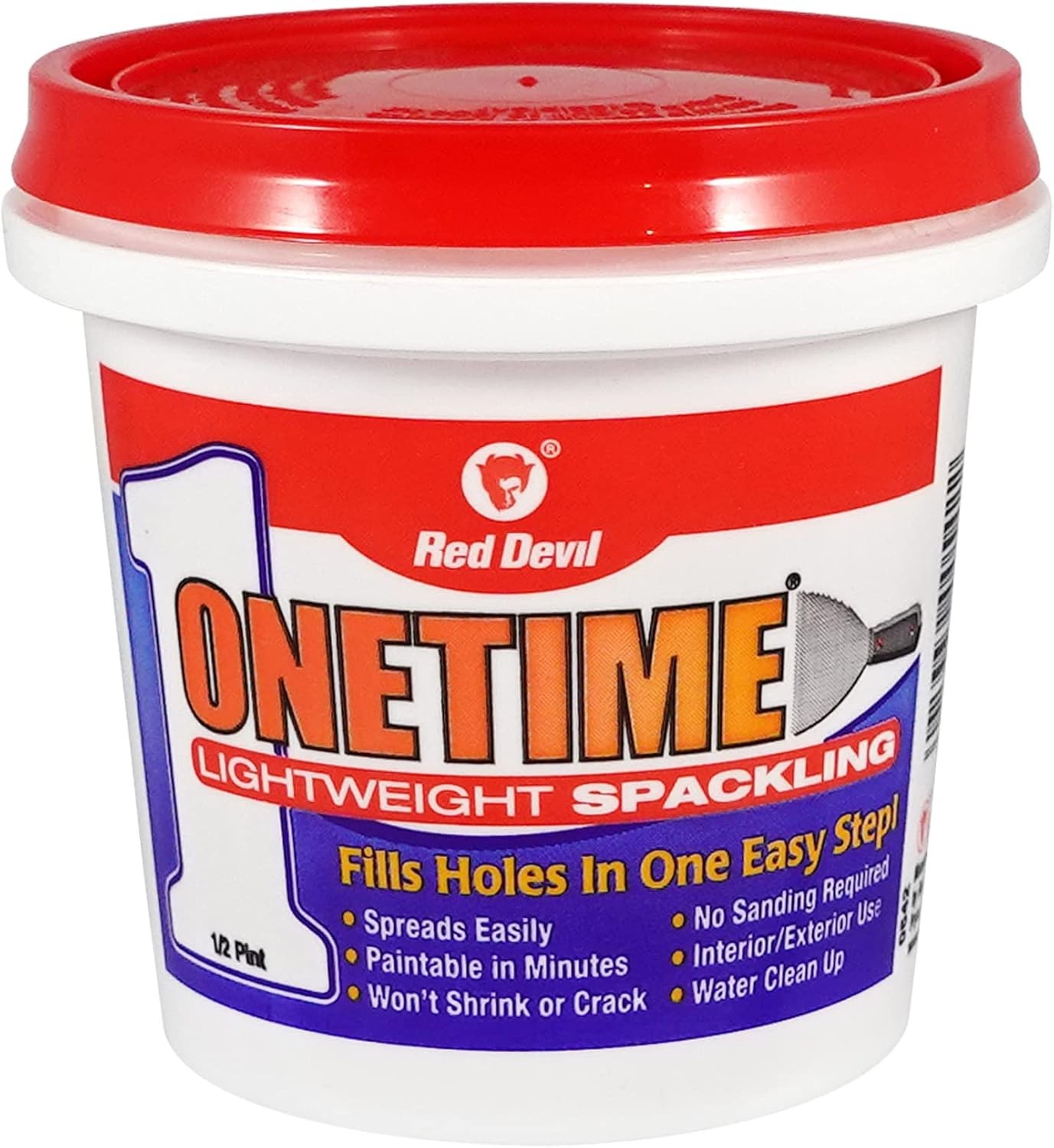 Professional Finish ONETIME Lightweight Spackling, 8oz - Effortless DIY Repairs