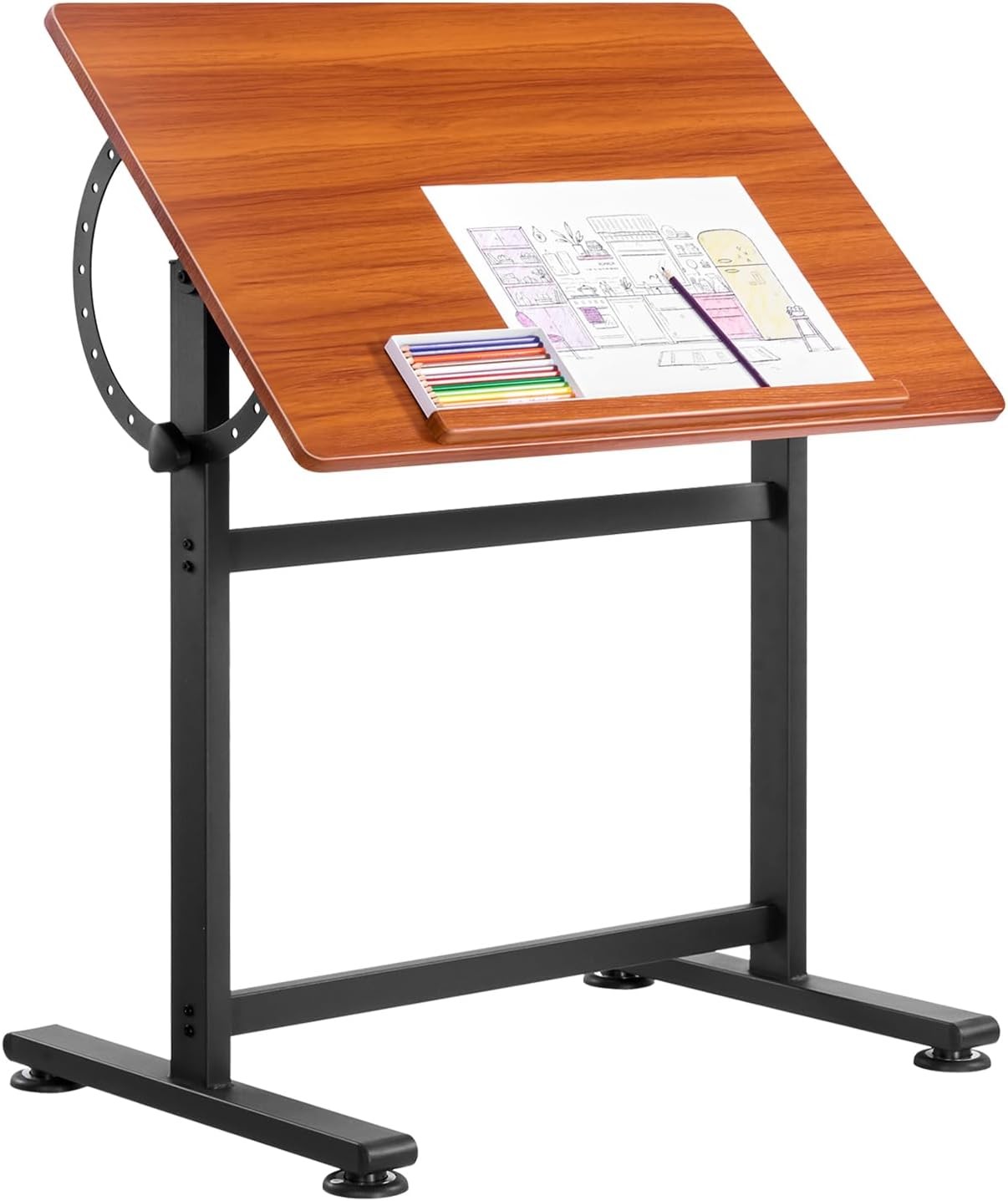 Drafting Table, Adjustable 0°–90° Tilt Drawing Desk, Portable Artist Table with