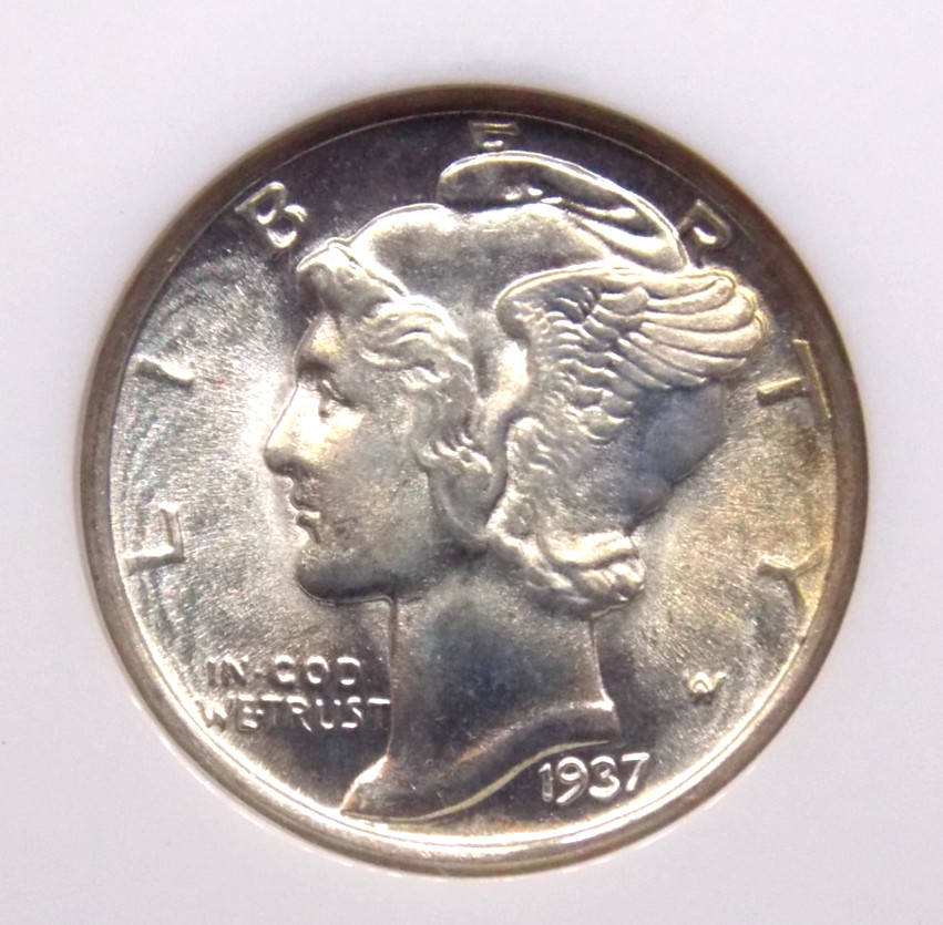 1937 "P" Mercury SILVER Dime 10c NGC MS68 #005 Gem BU Uncirculated ECC&C, Inc.