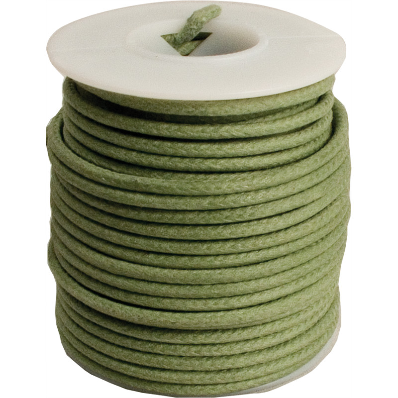 Wire, 20 AWG Solid Core, Lacquered Cloth Cover, 600V, Length: 25 feet, Green