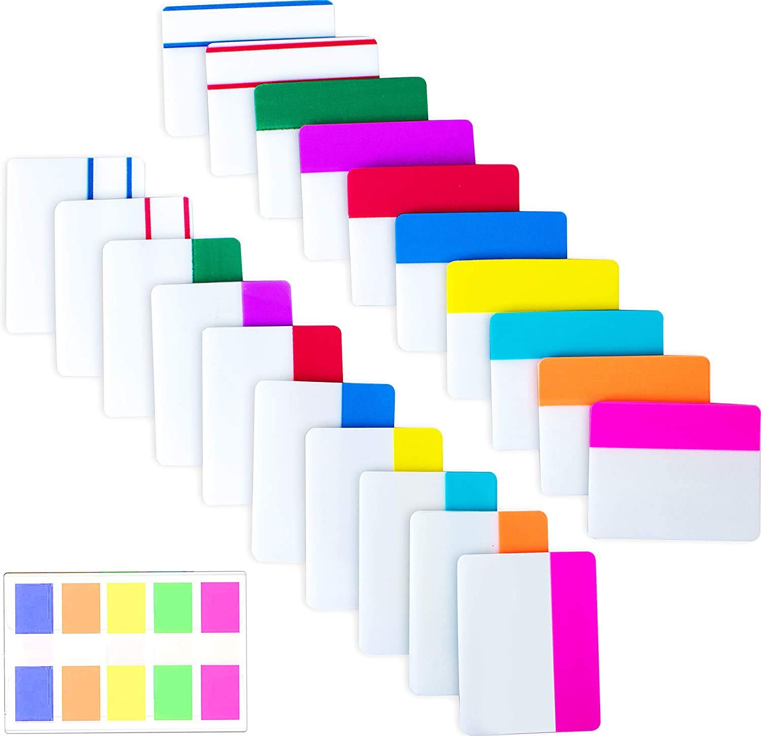 500 Pieces Tabs 2 Inch Sticky Index Tabs, Writable and 500, Vibrant