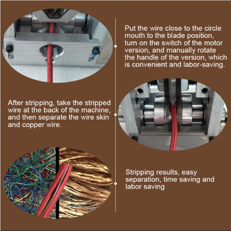 Electric Semi-auto Wire Stripping Machine Cable Manual Stripper Copper Recycling