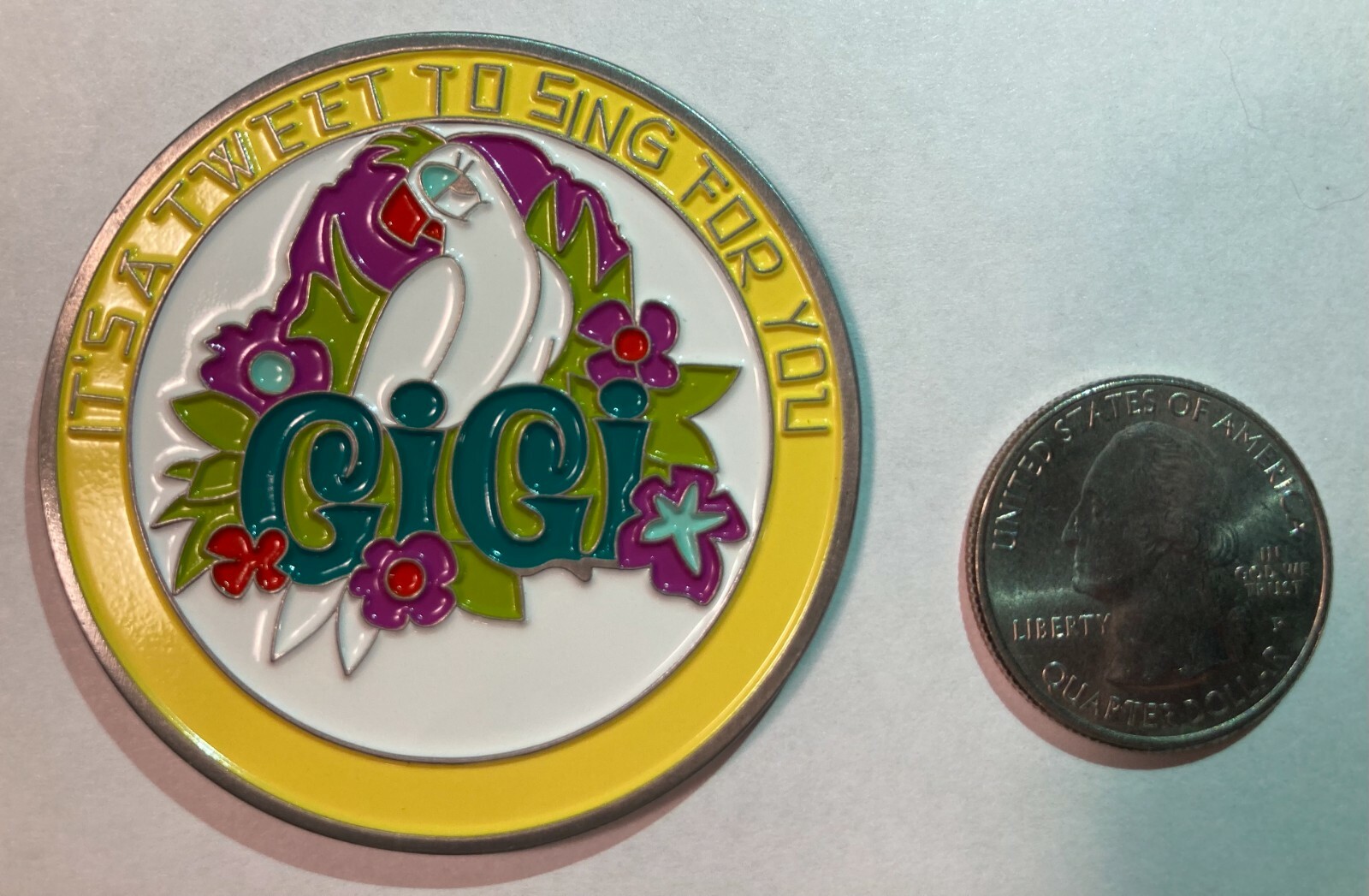 Disneyworld Enchanted Tiki Room 2 inch Medallion Challenge Coin, GiGi