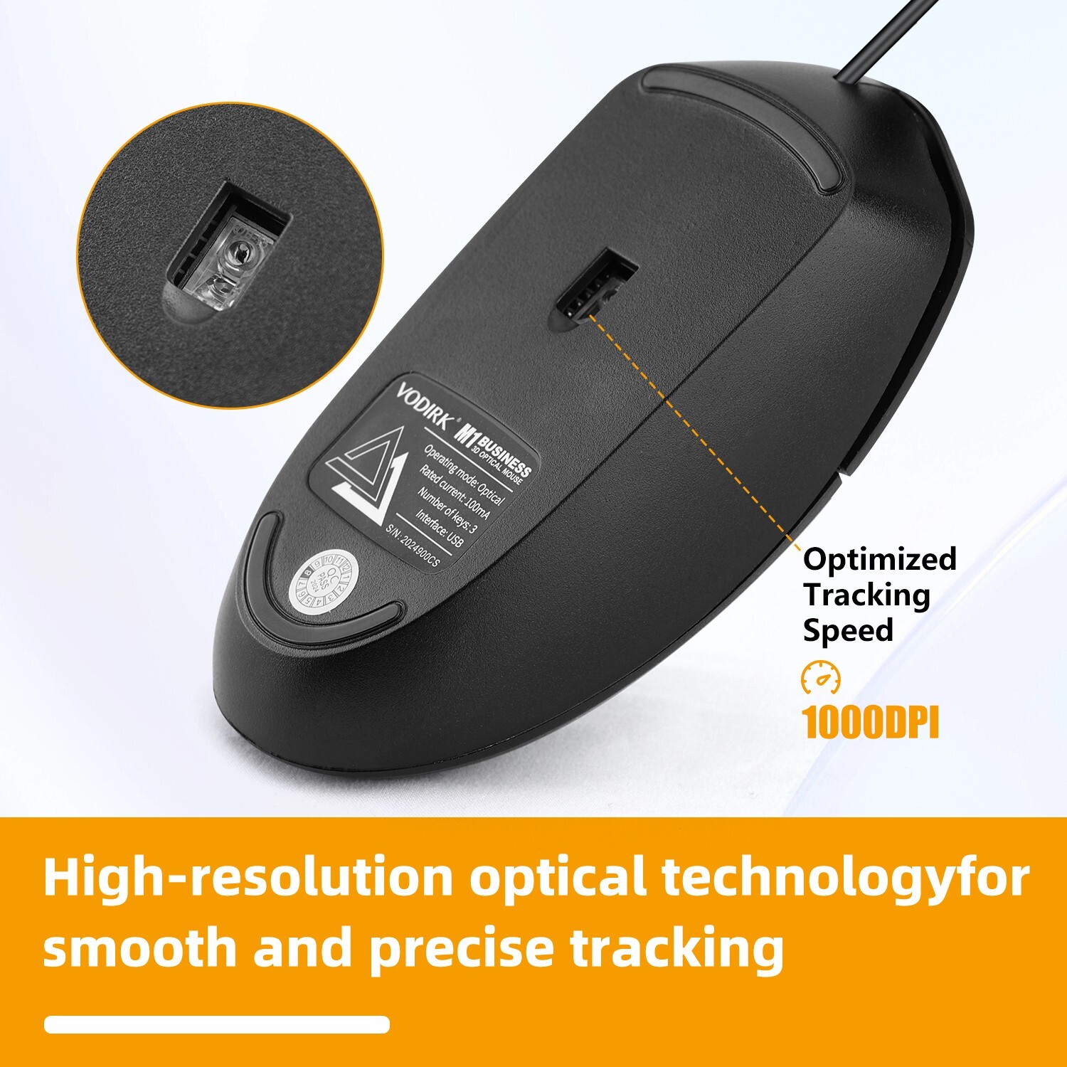 USB Mouse, Wired Optical Computer Mouse with Scroll Wheel,1000 DPI Plug and Play