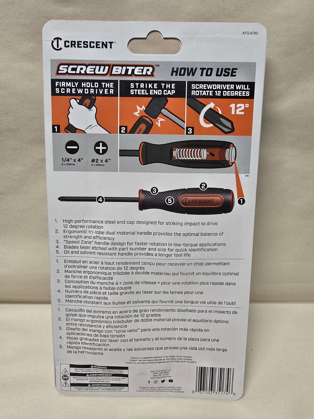 Crescent 2 Pc Impact Extraction Screwdriver Set Screw Biter