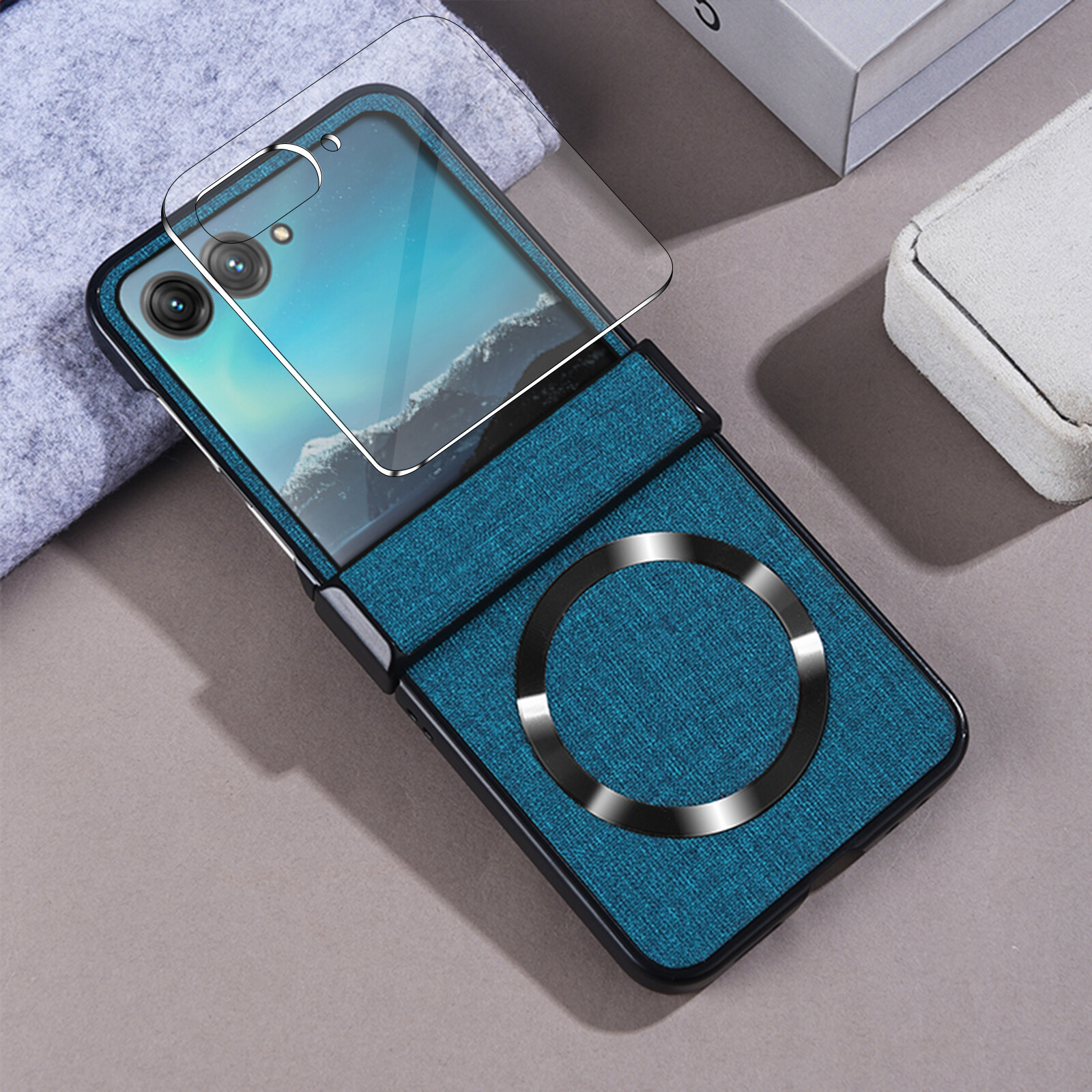 For Motorola Razr 2024/Ultra 2025 Magnetic Hinge Protection Leather Screen Case