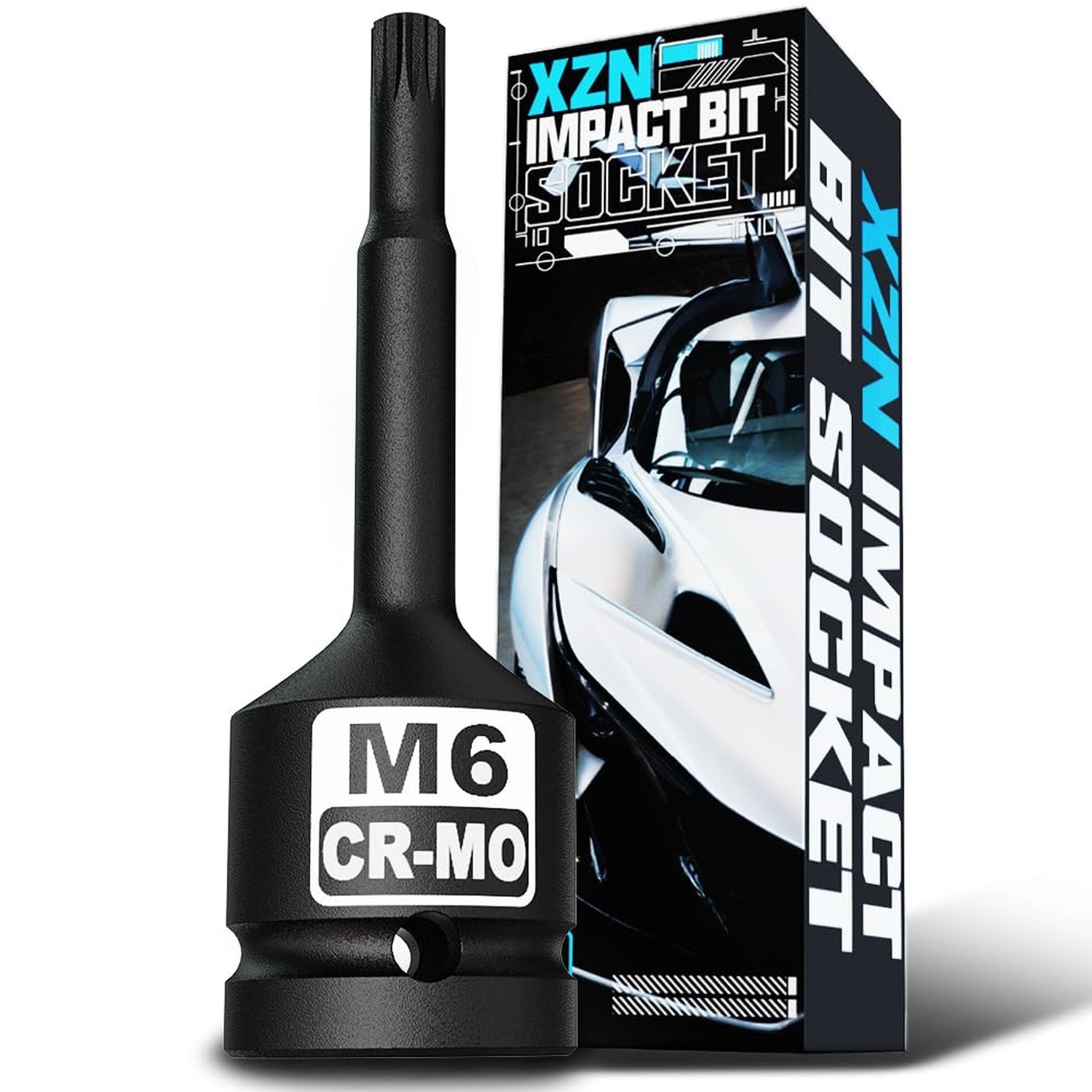 1/2" Drive M6 XZN Bit Socket, Triple Square Spline Bit Socket, CR-MO, Profess...