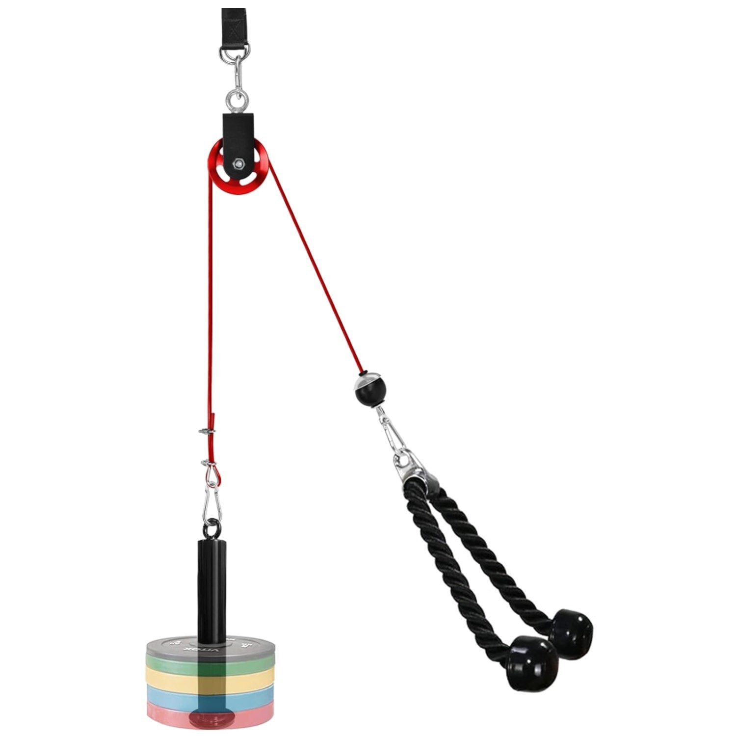 Home Gym Cable Machine Pulley System - Black