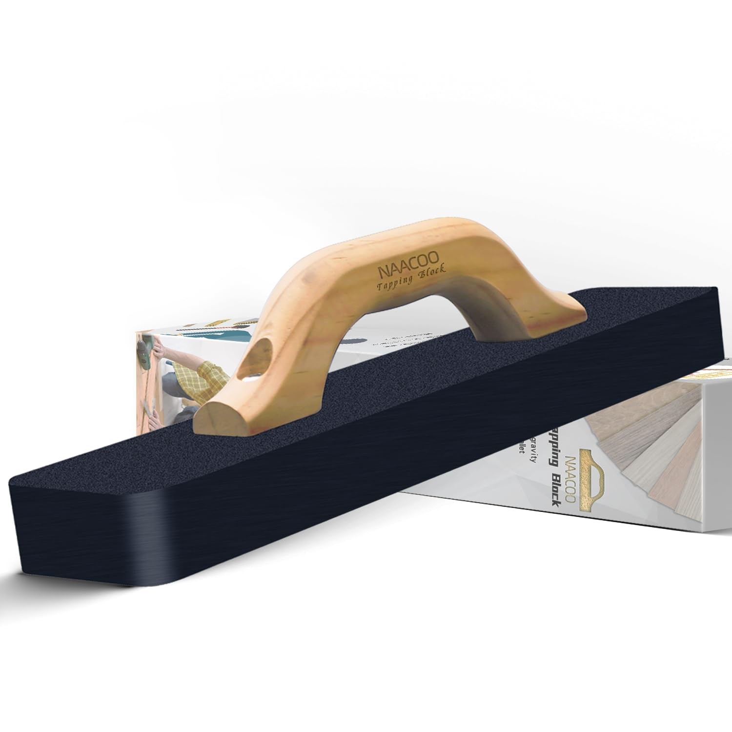 NAACOO Heavy Big Tapping Block, Mallet-Free, Flooring Tools, 15-1/2in, Wooden