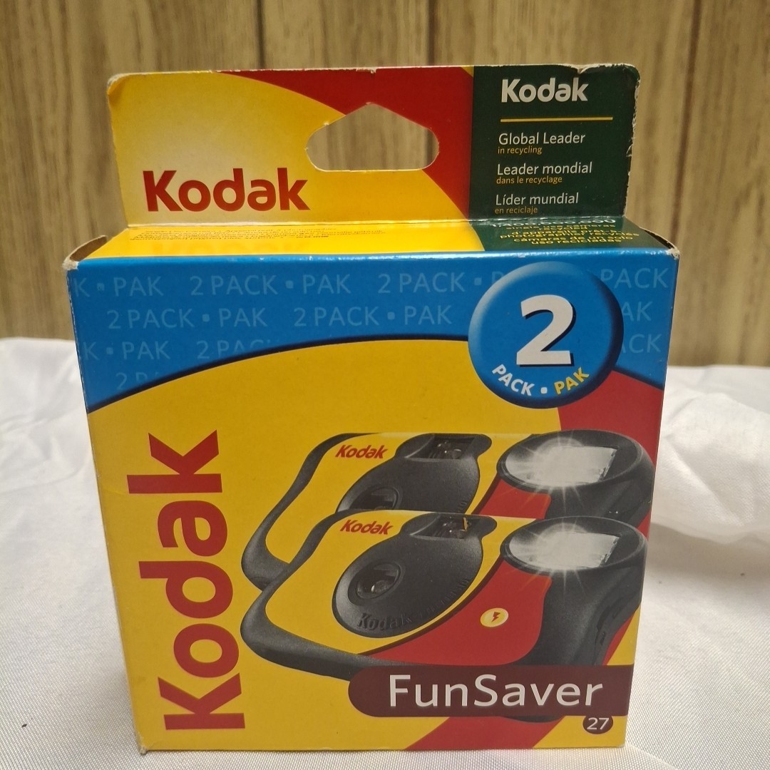 2-Pack Kodak Fun Savers 27 Exposures Single Use Cameras New Open Box Exp. 2014