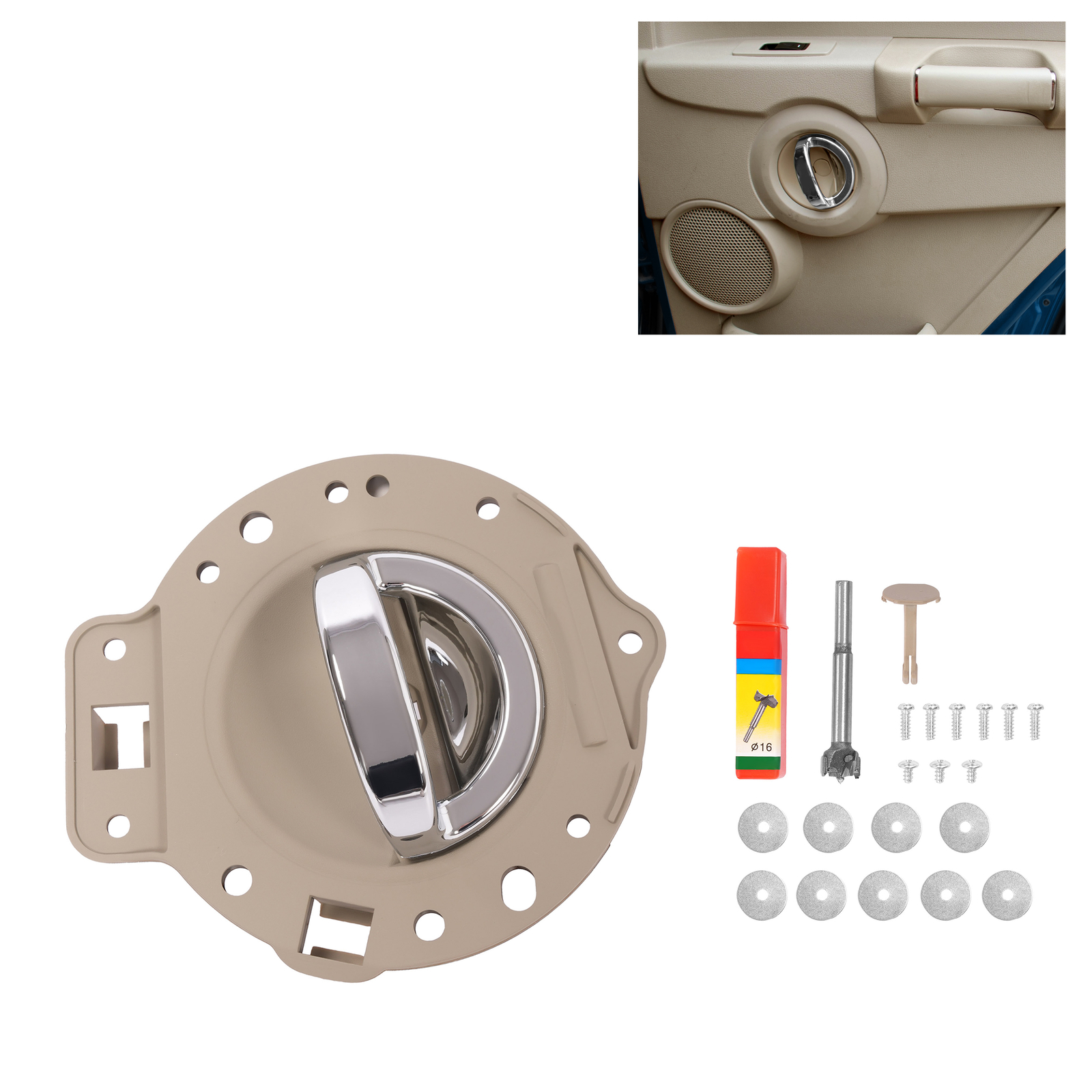 Tan Chrome Interior Door Handle Right Passenger Side For 2006-10 Jeep Commander