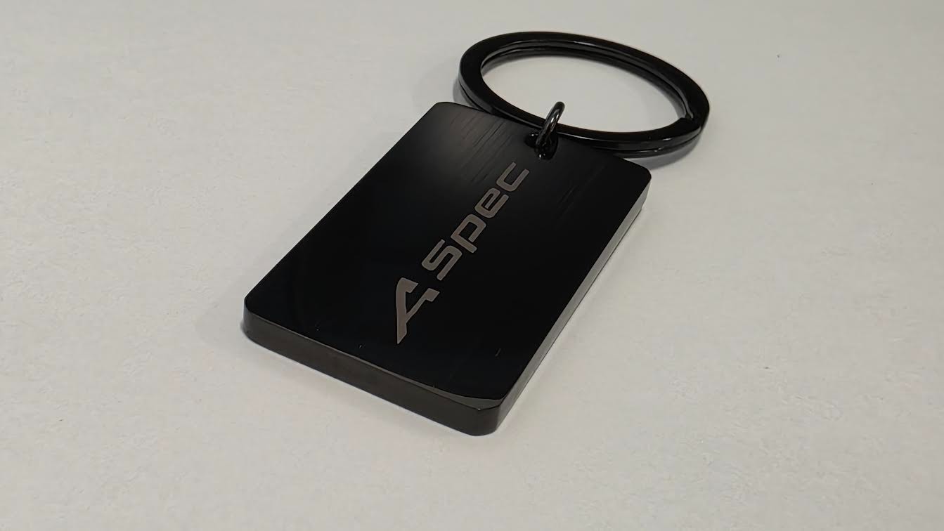 Acura A-Spec Key chain Premium Engraved Black Premium Metal Polished Keychain