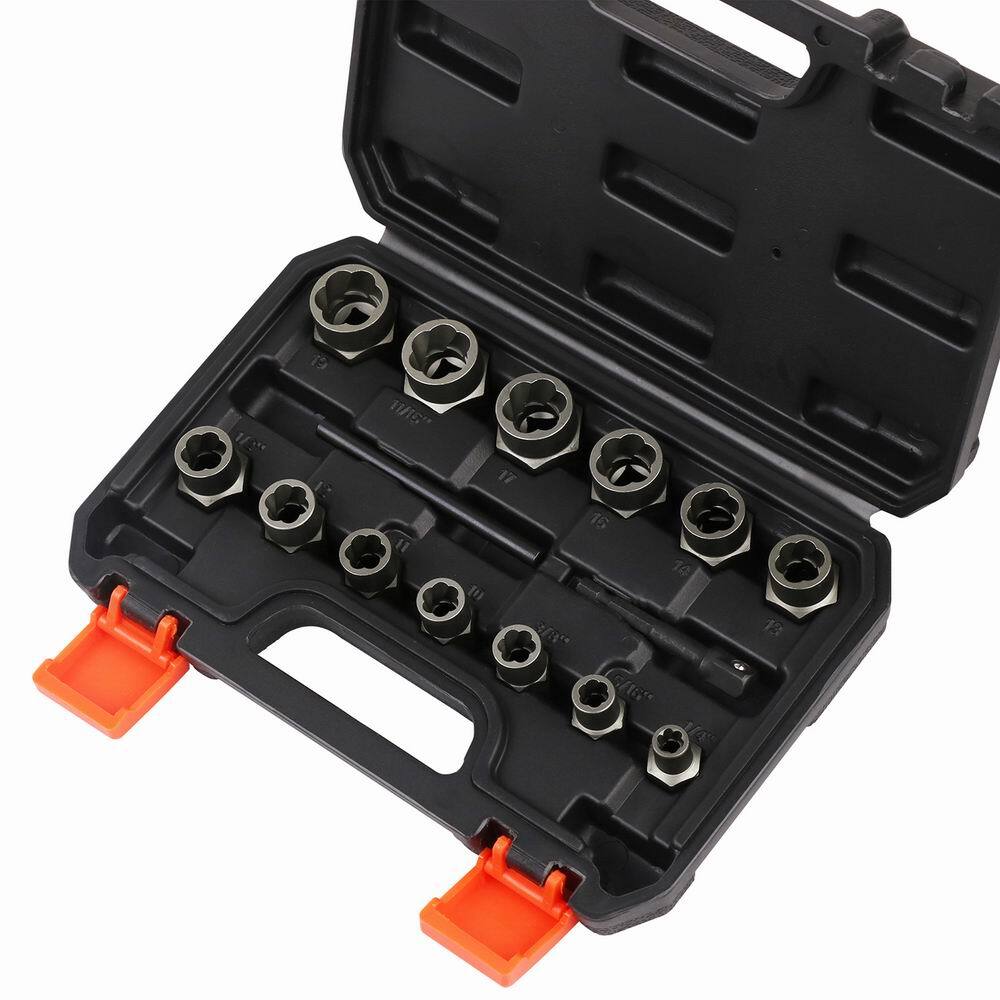 HORUSDY 15 Impact Damaged Bolt Nut Screw Remover Tool Socket Threading Extractor