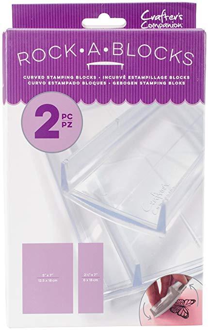 NIB Crafter's Companion CLEAR WHITE 2pc Rock-a-Blocks ~5"x7" ~2.5"x7"