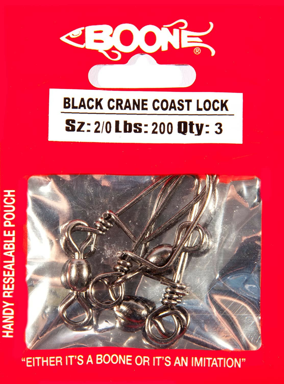 Boone Black Crane Coast Lock Swivels, 200-Pound