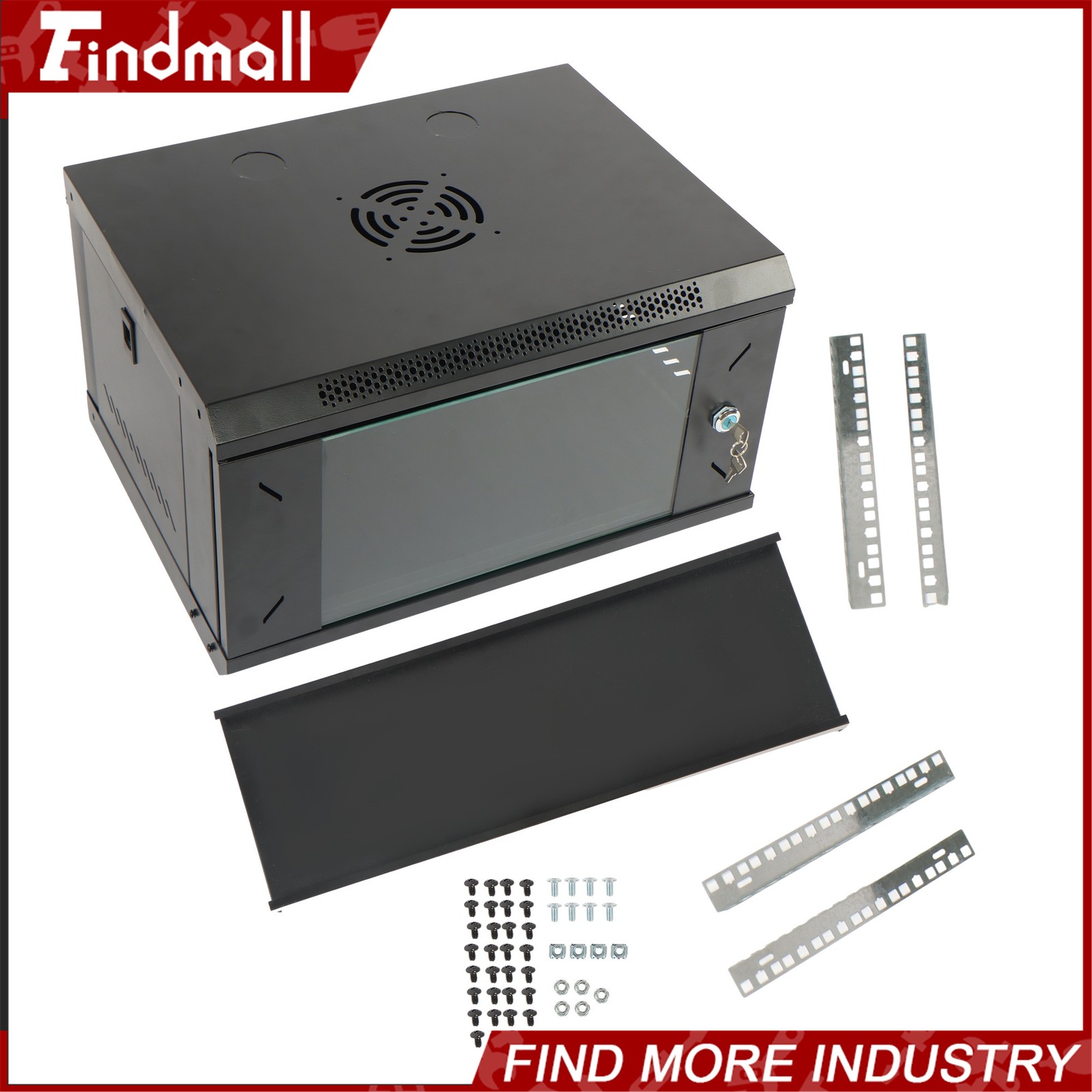Findmall 6U Wall Mount Network Server Rack Cabinet Enclosure 15.5'' Deep