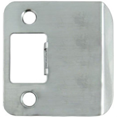 Round Corner Extended Lip Strike, 2-1/4" x 1-3/4", (2-1/4" Overall Length), Sati